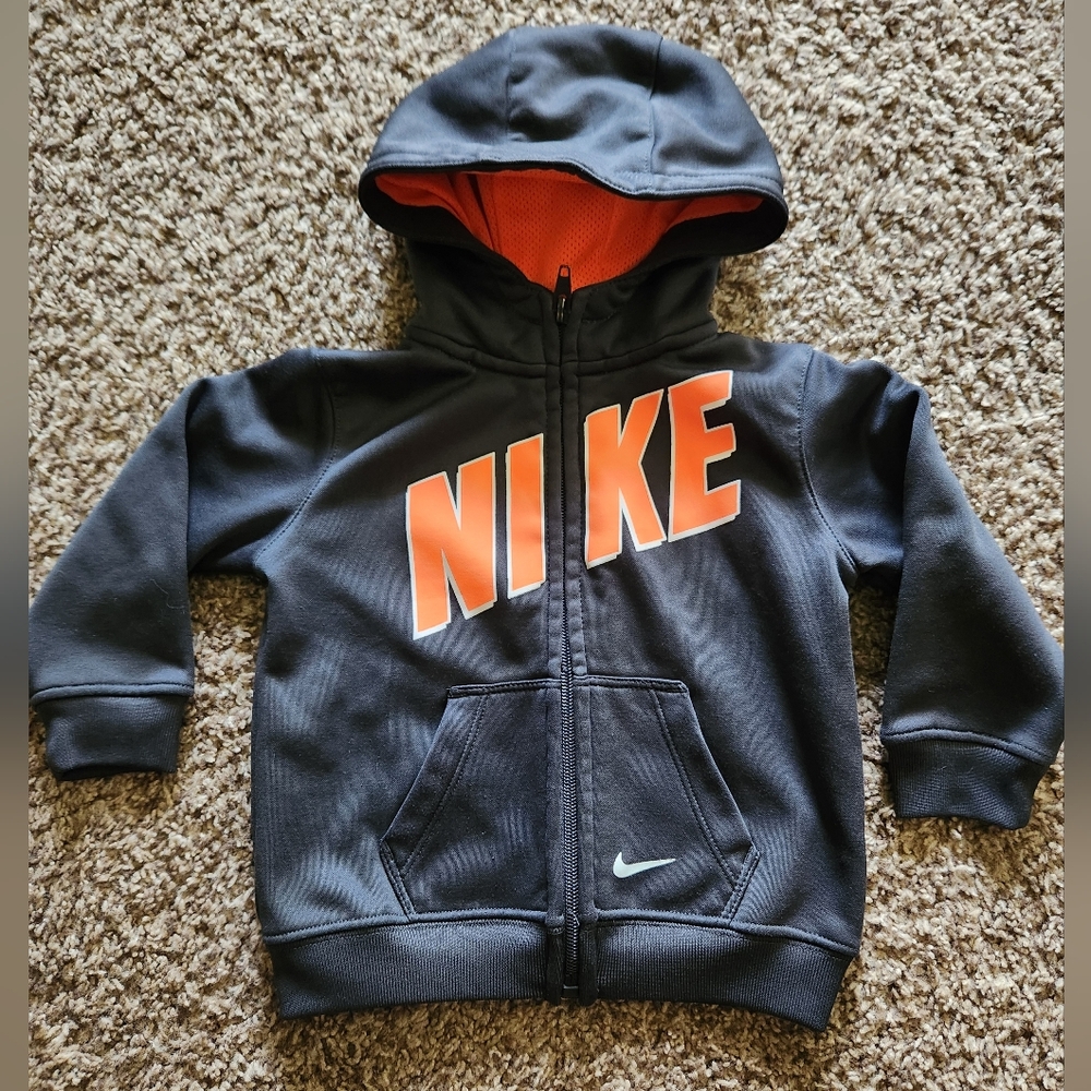 Toddler orange and gray Nike zip up, size 18m - Picture 1 of 4